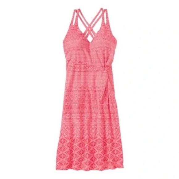 Women's S Athleta Watermelon Pink Pattern Knotted Nanda Dress - Picture 1 of 9